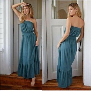 Anthropologie Flounced Sleeveless Maxi  Dress